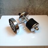 Metal and frosted glass wall lamp 1970