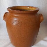 Old glazed terracotta pot