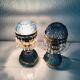 Paire de lampes en verre style Hollywood Regency, circa 1960