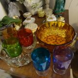 Art deco amber glass bowl