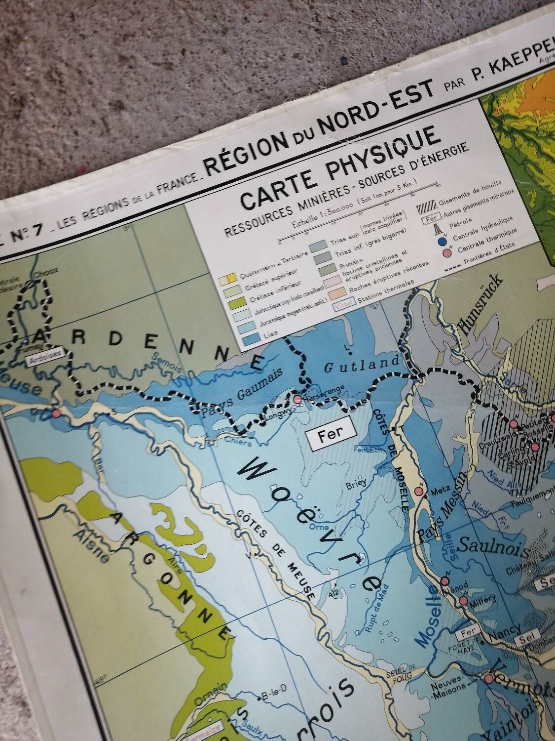 Old school map: France, North-East, Hatier Kaeppelin.
