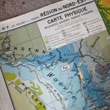 Ancienne carte scolaire : France, Nord-est, Hatier Kaeppelin.