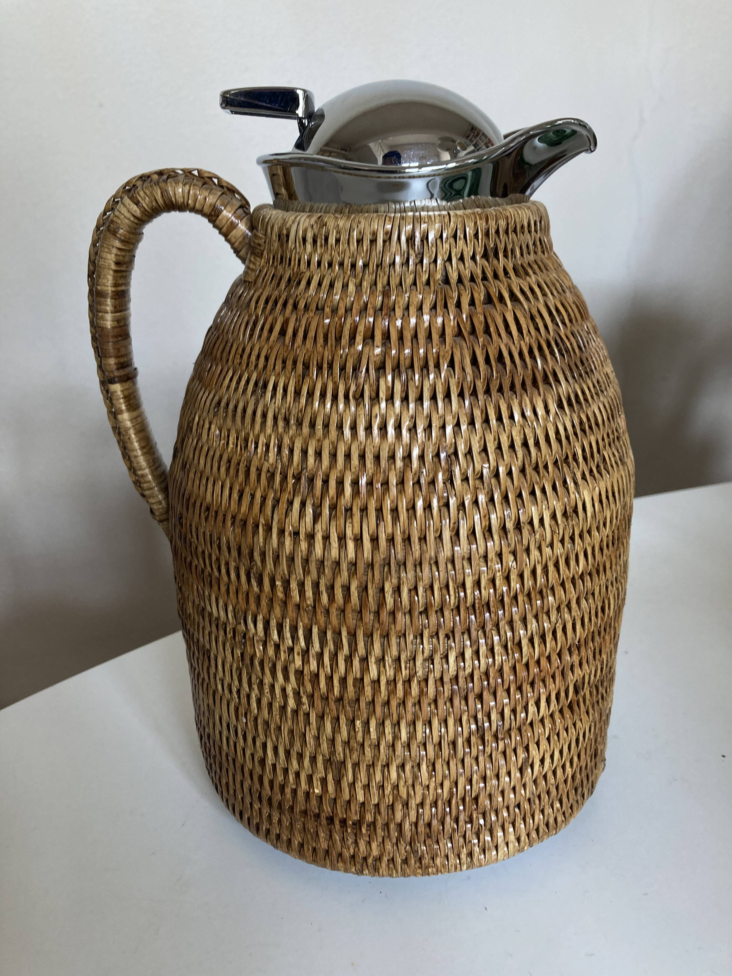 Wicker-covered thermos carafe designed by Ola Olson for Xtra 1980.
