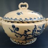 Gien earthenware soup décor blue thistle