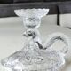 Paire de bougeoirs à main - Verre moulé de Portieux/Vallerysthal figurant une tortue