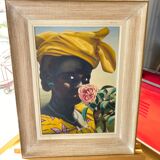 Portrait of a woman with a rose