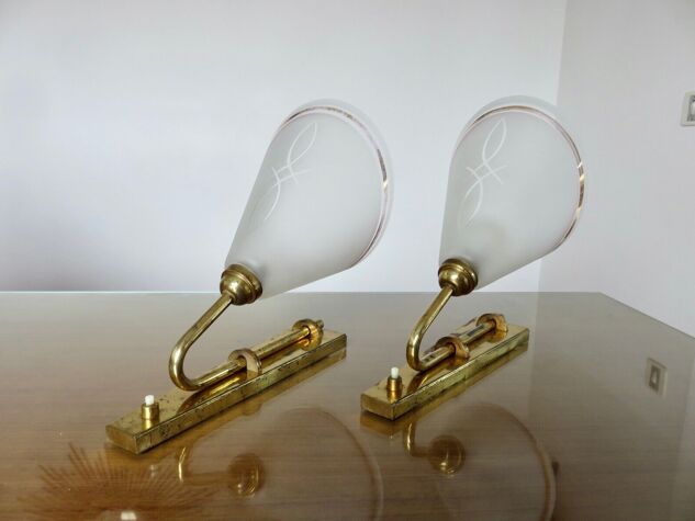 Paire de grandes appliques art deco 1930