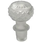 Vintage 1950s French Frosted Glass Decanter - Embossed Grapevine