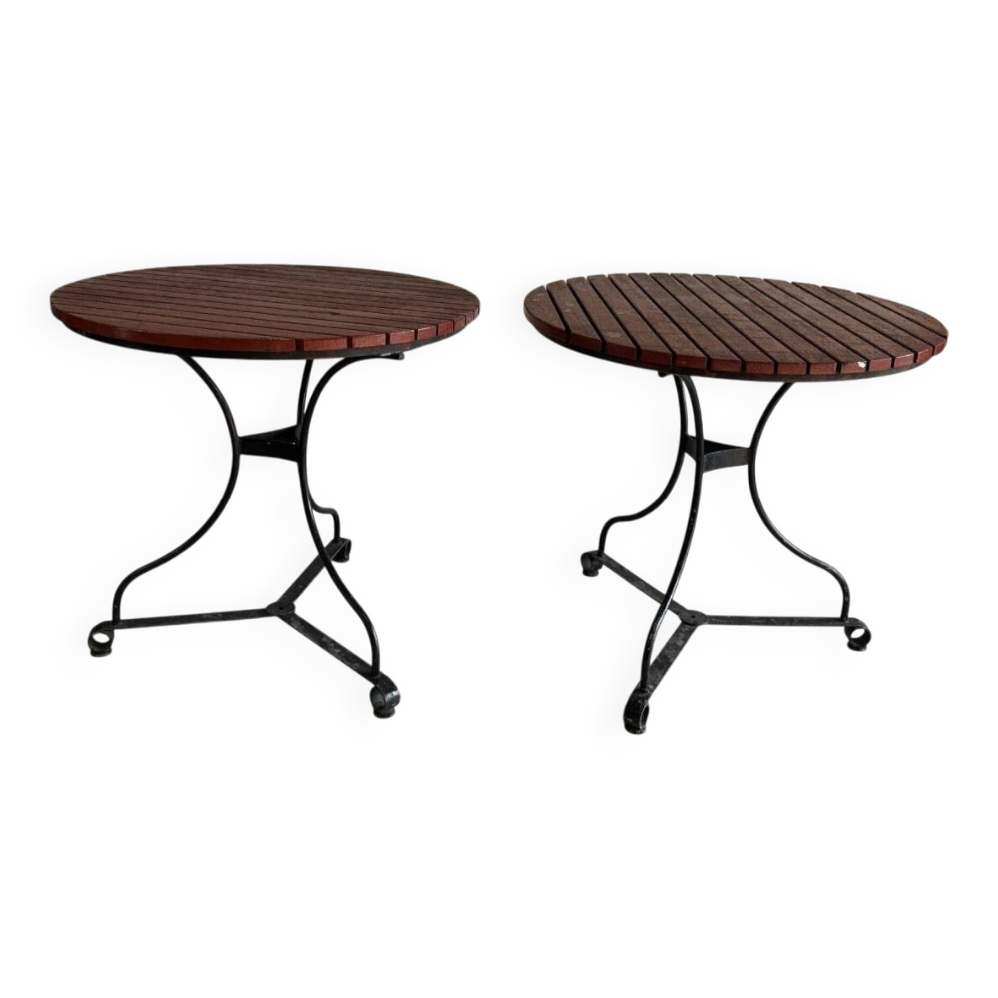 Lot de 2 tables rondes de jardin