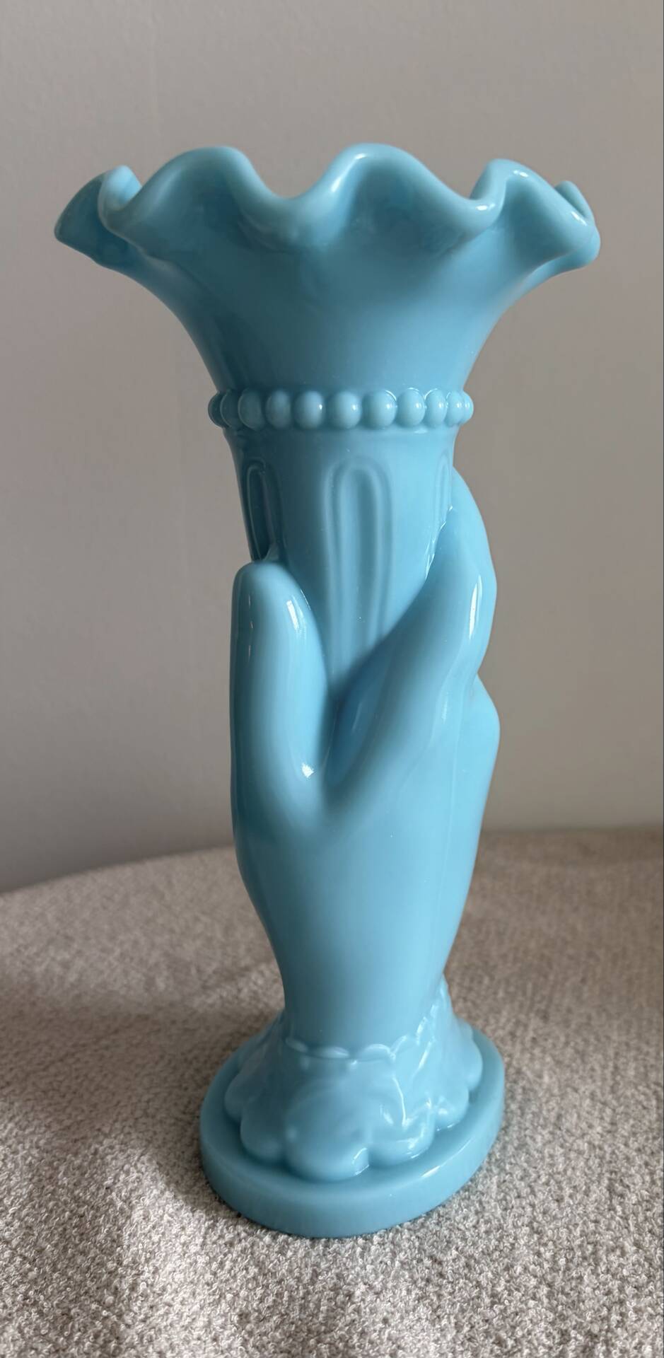 Antique Blue Opaline Hand Vase – Portieux Vallerysthal