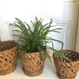 Wicker basket trio