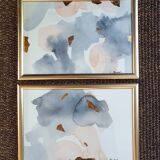 Watercolor paintings abstract construction