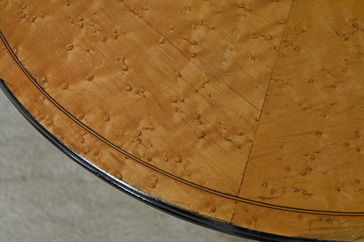 Speckled Maple Pedestal Table, Napoleon III Period – Part 2 of the 19th Century