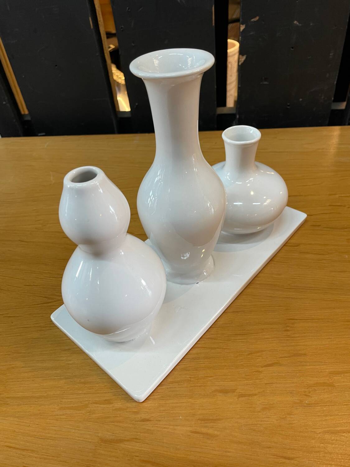 Silea white ceramic trio
