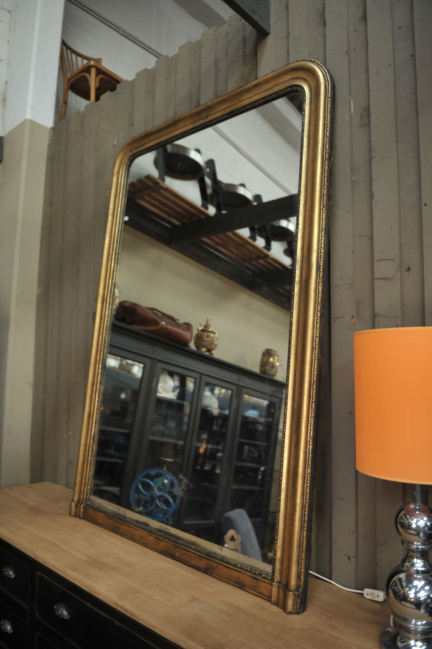 Former mirror late 19th in gilded wood - 180x120cm
