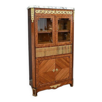 Marquetry Display Cabinet, Louis XVI style – 2nd part of the 19th century