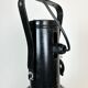 Industrial Black Enamel Factory Spotlight with Convex Glass Cover, 1960s