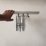 Pair of vintage Lumière Studio glass wall lights, chrome-plated metal, France 1970