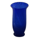 Murano spiral cobalt blue blown glass vase