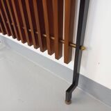 Meuble d’entrée vestiaire italien vintage avec miroir, tablettes en teck