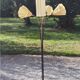 Vintage floor lamp from the 50s in metal and brass 4 flexible lights with tripod base