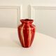 Vase en céramique vernissée bordeaux, encolure fleur, 1970