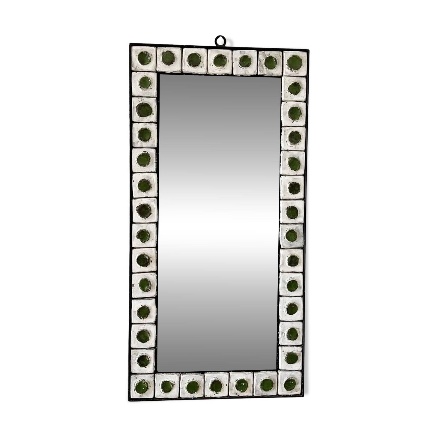 Ceramic and wrought iron mirror 1950