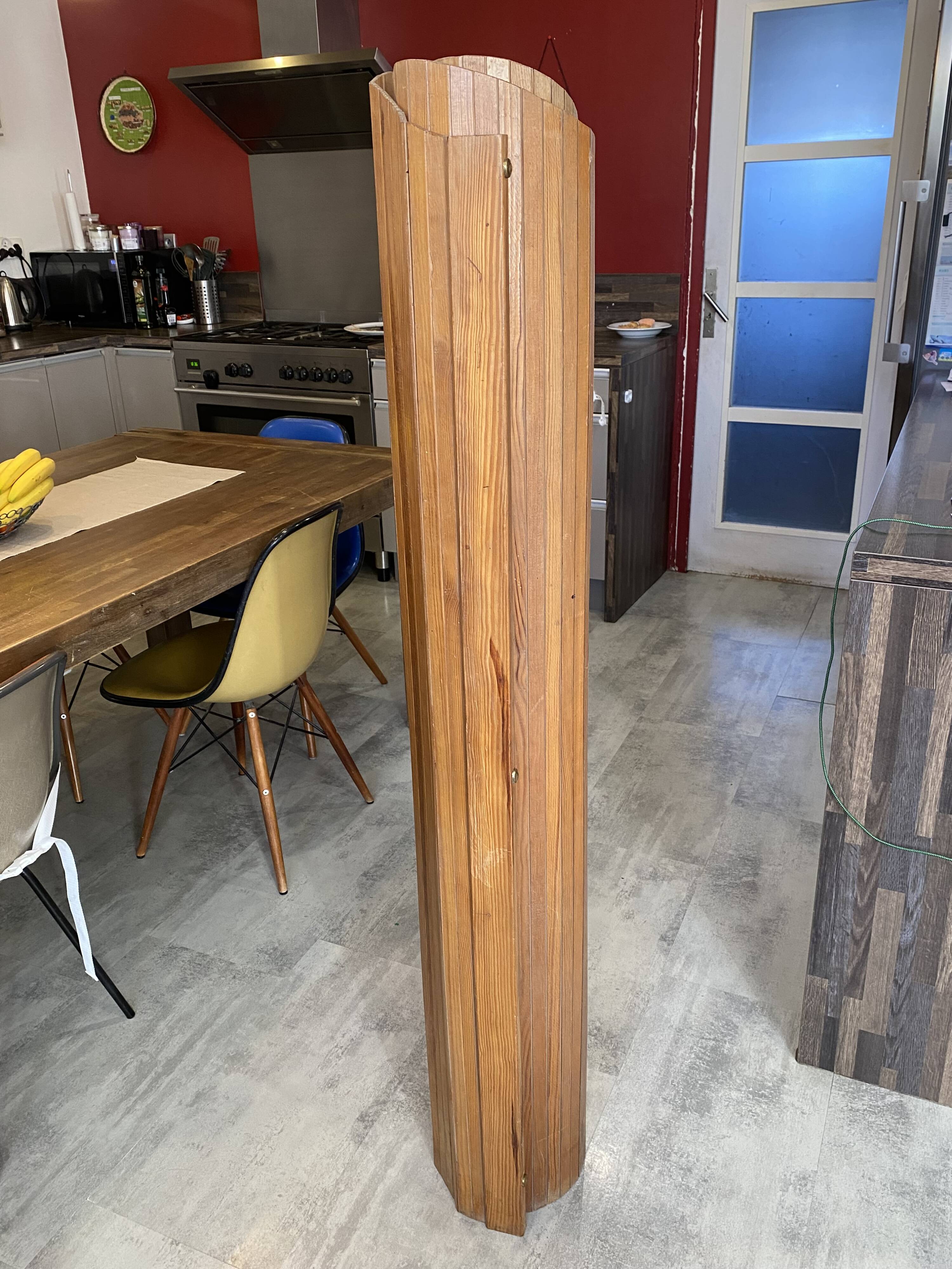 Baumann style wooden free-standing folding screen vintage 1950s