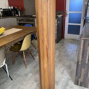 Paravent style Baumann bois autoportant vague pliable vintage 1950