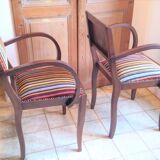 Pair of bridge armchairs from the 50s restyled for English boudoir