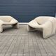 2x Artifort Groovy F598 Pierre Paulin, Pierre Frey: Chenille Igor (Sable)