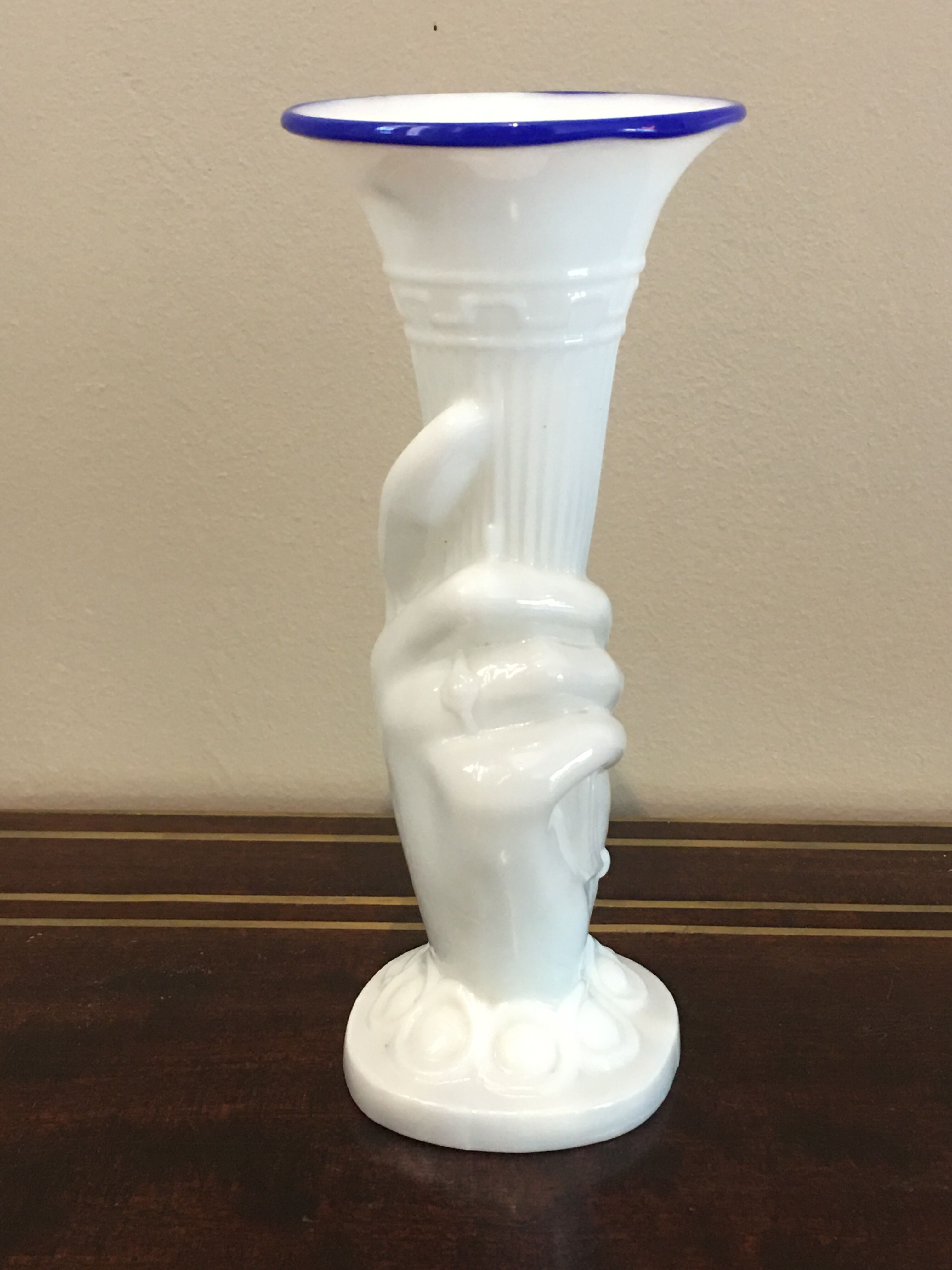 Opaline vase hand corn of plenty