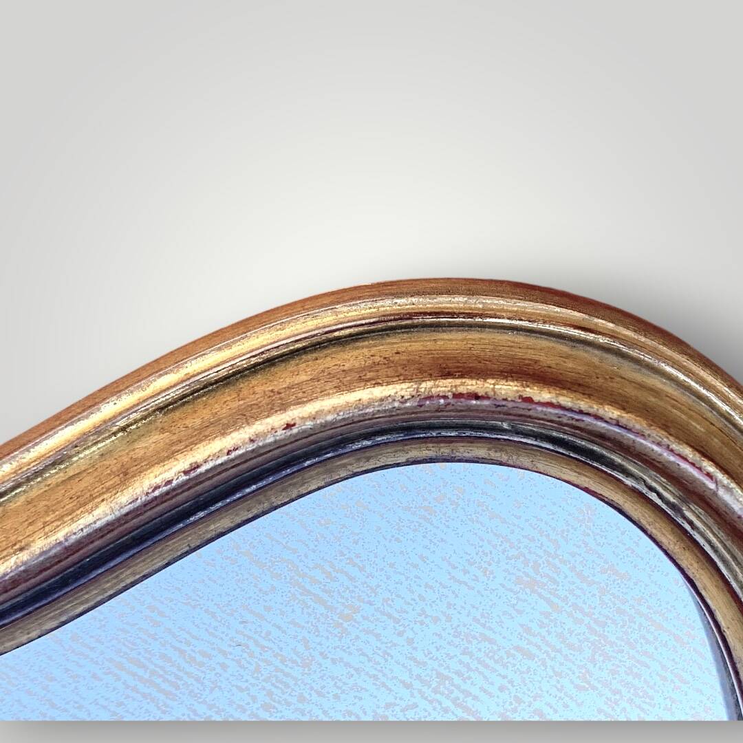 Vintage wall mirror in gilded wood - H35 cm