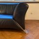 Rolf Benz 2-seater black leather sofa, Germany, 1980s
