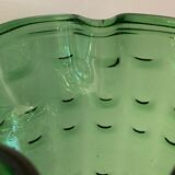 Green Italian Empoli vase, blown and bubbled glass, 1960