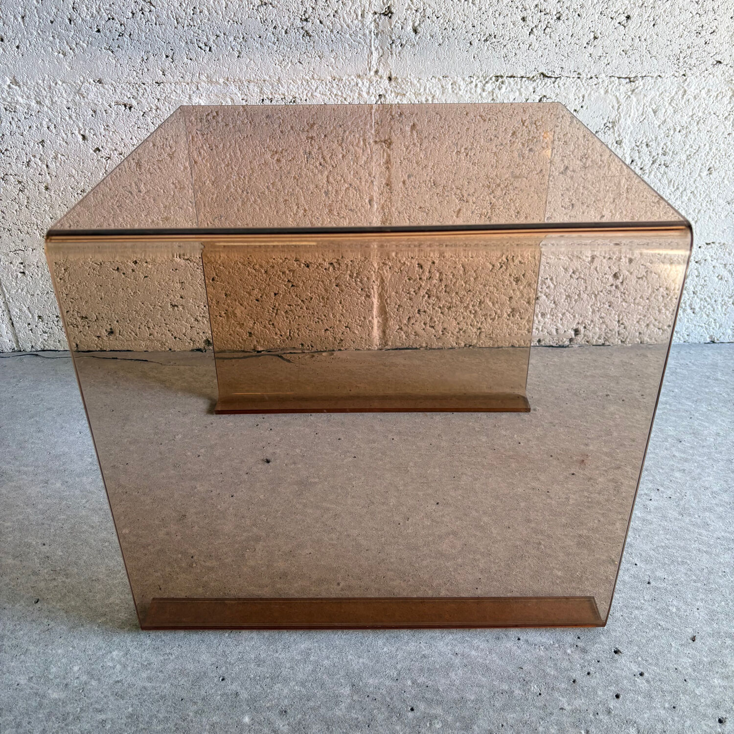 Smoked Plexiglass coffee table / side table, 1970.