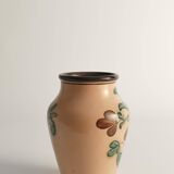 Art Nouveau Flower Motif Earthenware Vase by Sala, Sweden 1920s