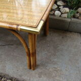 Table basse rotin ancienne