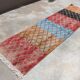 Handwoven coloured wool rug, 295 x 85 cm - R364