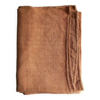 Terracotta tinted hemp harvest tablecloth