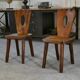 Paire de chaises brutalistes en orme massif par Aranjou 1960’s