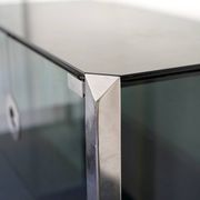 Vintage glass and chrome cabinet by Willy Rizzo for Mario Sabot. Italy 1970