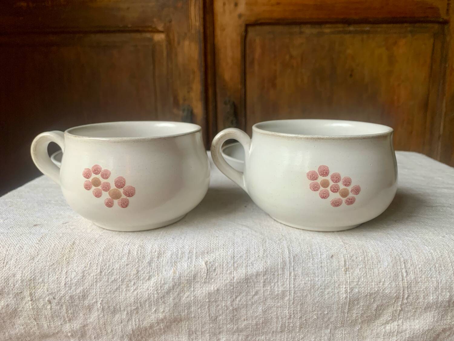 Two large Denby Gypsy stoneware English breakfast mugs