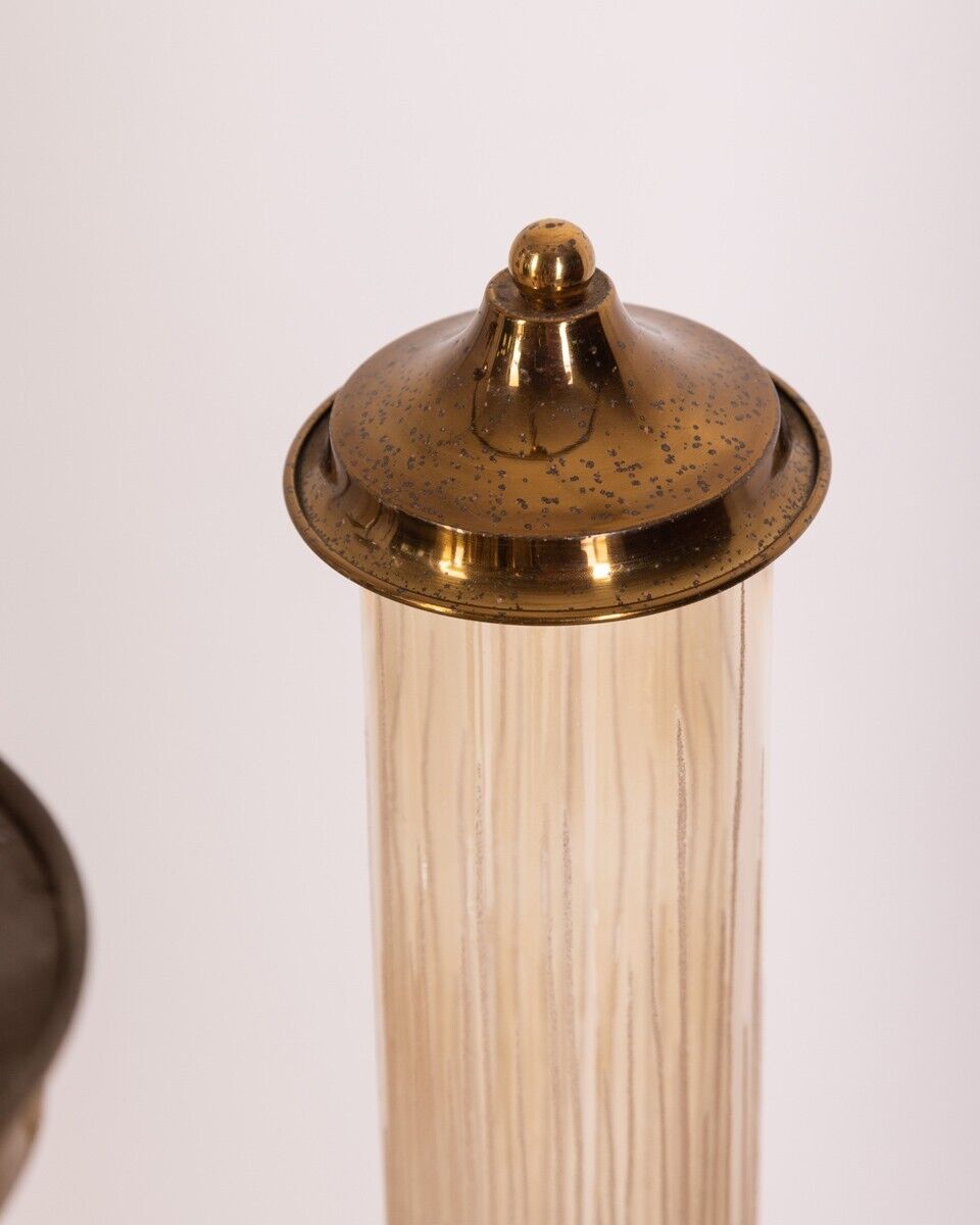 Lustre vintage des années 60 en laiton et verre design japonais