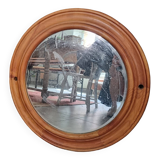 Large round wooden mirror