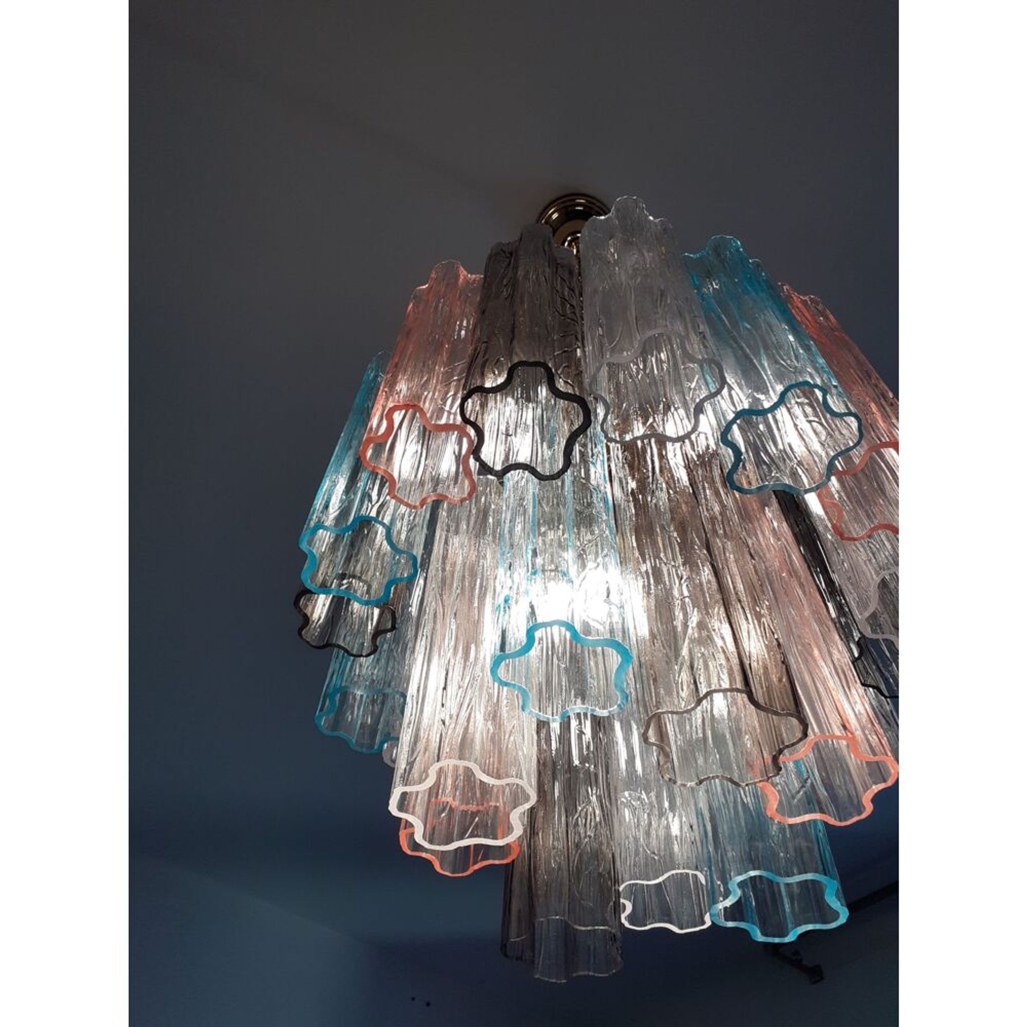 Lustre multicolore en verre de murano « tronchi » d50