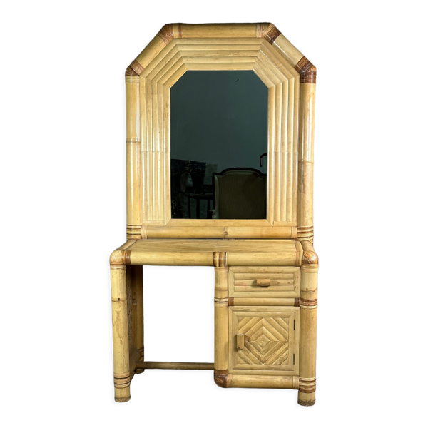 Coiffeuse en bambou vintage 1970 — Beyit