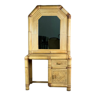 Vintage bamboo dressing table 1970