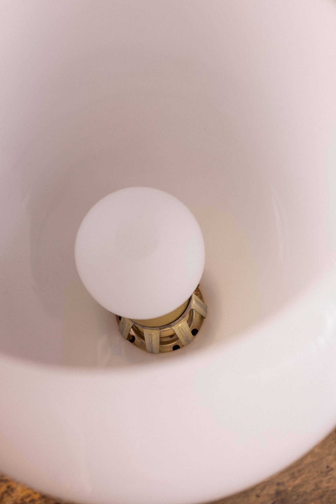 Vintage Czechoslovak Powder Pink Glass Table Lamp, 1970s