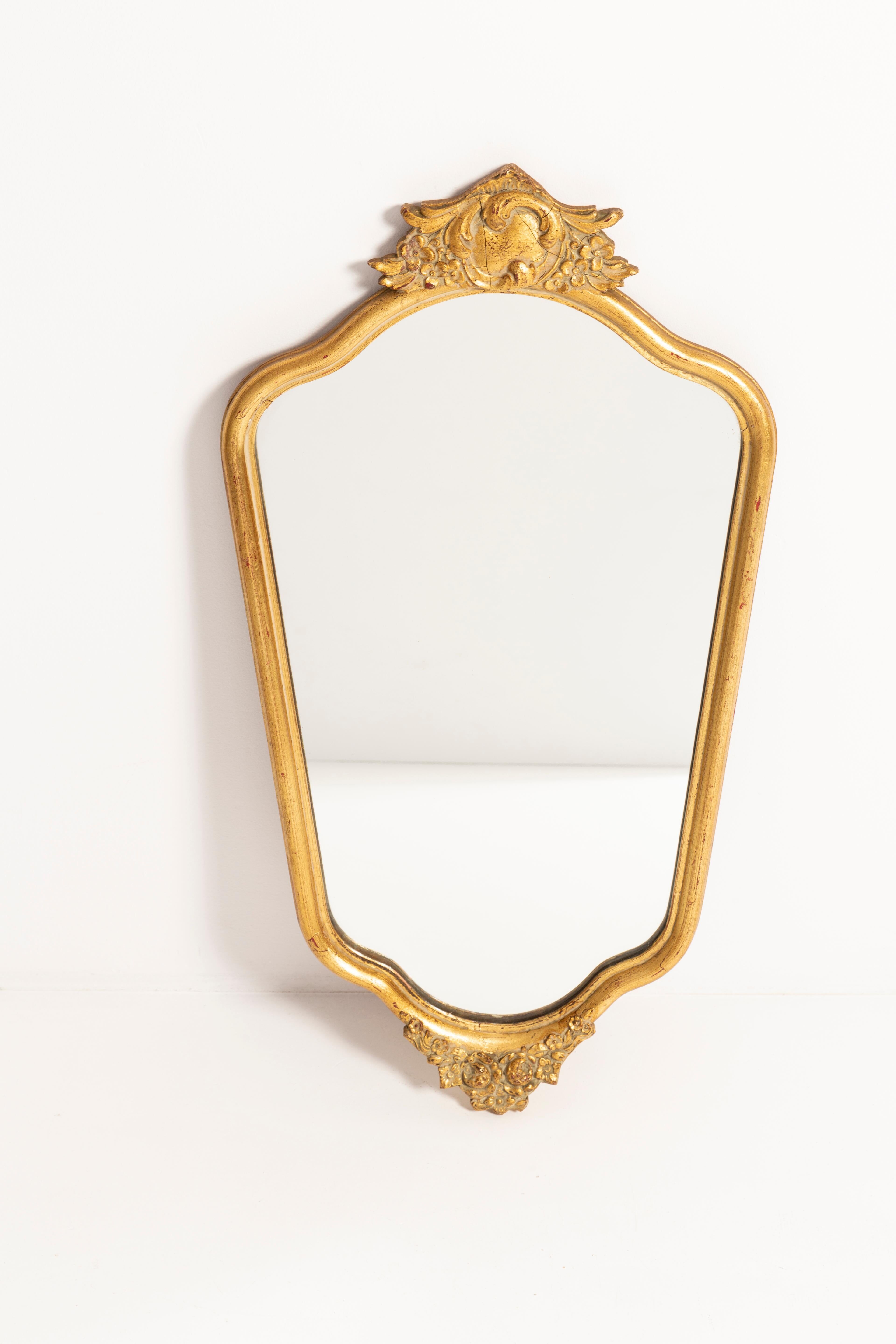 Miroir décoratif en bois doré, Italie, années 1960